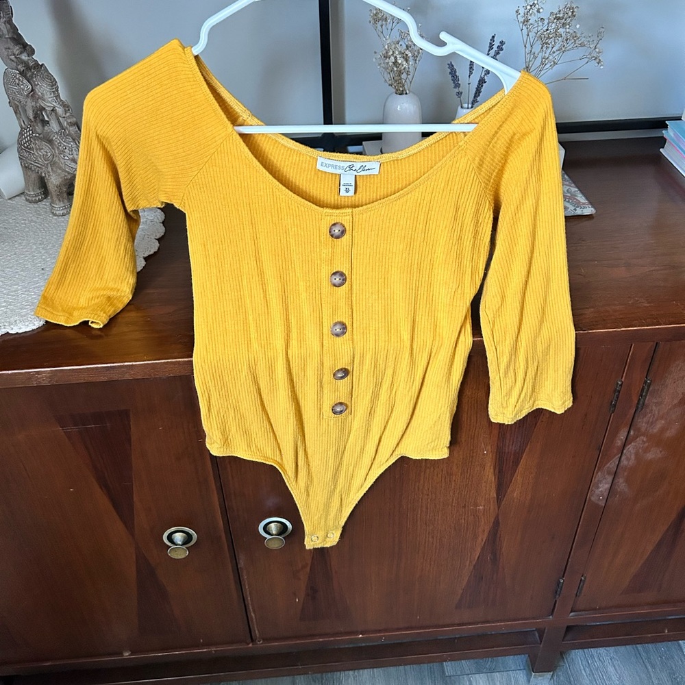 Bodysuit and lace sleeve sweater